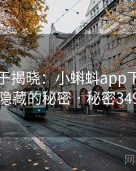 真相终于揭晓:小蝌蚪app下载背后隐藏的秘密 · 秘密349