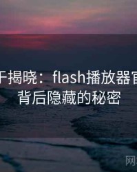 真相终于揭晓：flash播放器官方下载背后隐藏的秘密