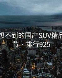 你绝对想不到的国产SUV精品五个细节 · 排行925