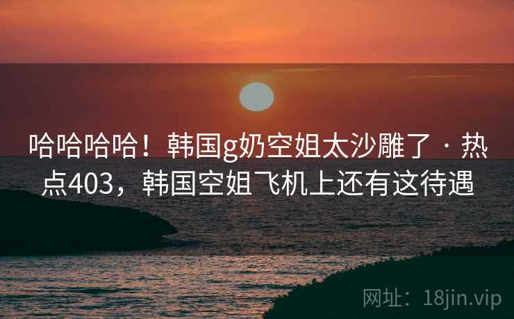 哈哈哈哈！韩国g奶空姐太沙雕了 · 热点403，韩国空姐飞机上还有这待遇