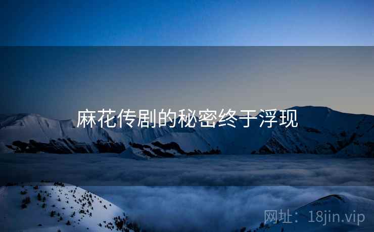 麻花传剧的秘密终于浮现
